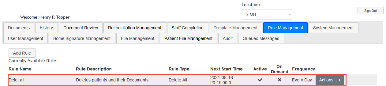 Screenshot Delete All Rule added to Rule Management Tab